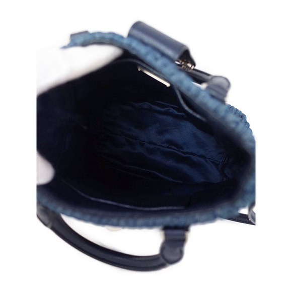 Miu Miu Matelasse Denim Crystal Handbag Blue Blue - Picture 3 of 9